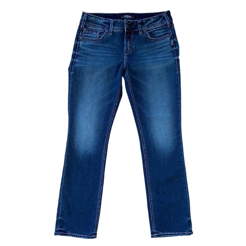 Silver Jeans Co. Elyse Straight leg low-mid rise size 29 stretchy blue cotton